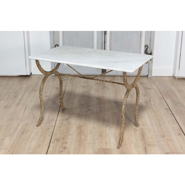French Provincial 19th Century French Marble Top Bistro Table For Sale - Image 3 of 9