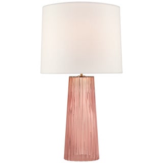 Barbara Barry for Visual Comfort Signature Danube Medium Table Lamp in Rosewater with Linen Shade For Sale