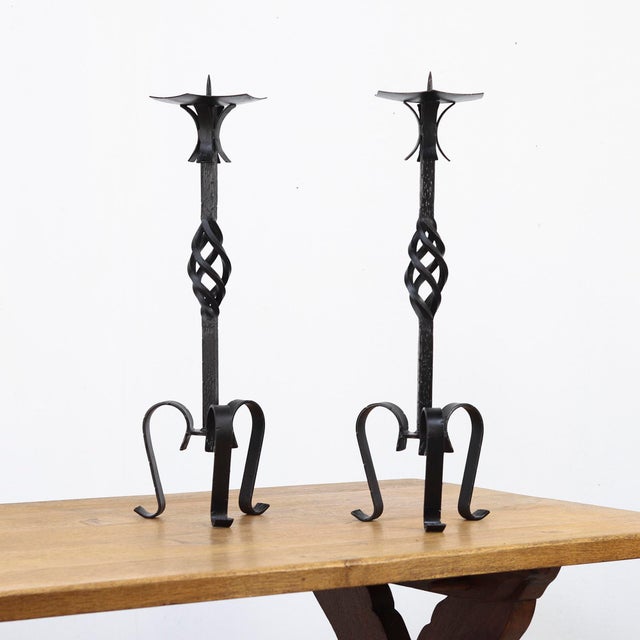 Black Mid-Century Candlesticks, 1970s, Set of 2 For Sale - Image 8 of 11