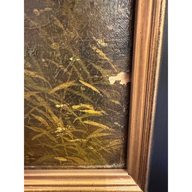 Textile Large Landscape in New Custom Frame For Sale - Image 7 of 7