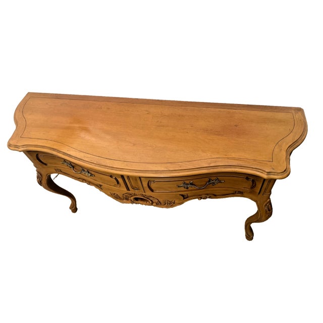 Century Furniture 1990s Century Furniture French Provincial Style Serpentine Console Table For Sale - Image 4 of 15