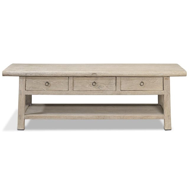 This charming, low level table has been produced using old reclaimed elm that once formed the timbers of a Chinese home....