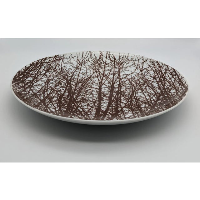 White 1970s Vera Neumann for Mikasa "The Birches" Brown Platter For Sale - Image 8 of 12