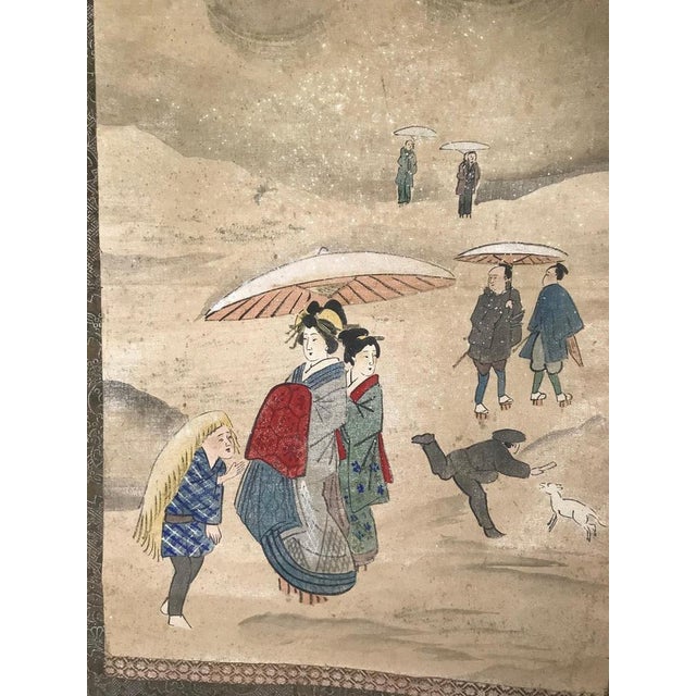 Large Japanese Edo Period Kakemono Scroll Hangings, 19th Century, Set of 6 For Sale - Image 10 of 18