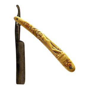 Rare Nude Goddess Art Nouveau Celluloid Straight Razor by Ern. C. Friedr