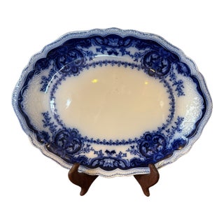 Late 19th Century Flow Blue Johnson Brothers Platter For Sale