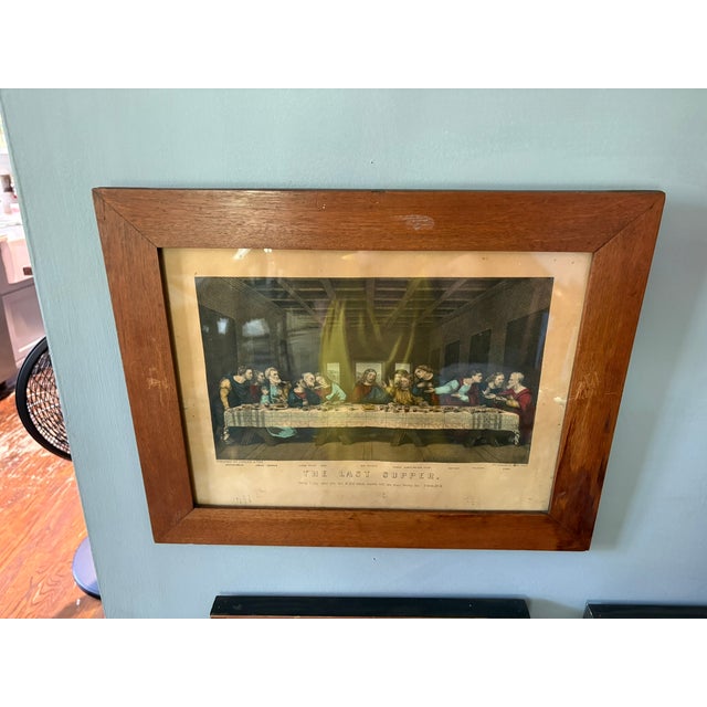 Framed Lithograph "The Last Supper" Published by Currier & Ives, Late 19th Century For Sale - Image 4 of 8