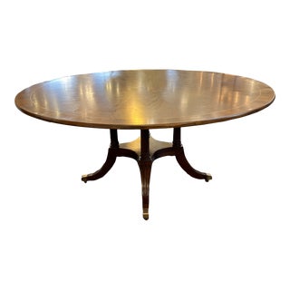 Baker Furniture Banded Butterfly Mahogany Dining Table For Sale