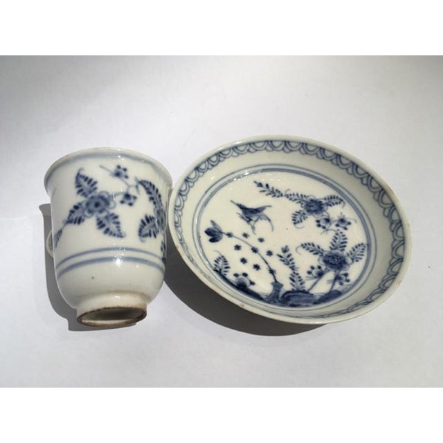 Mid-19th Century Porcelain Cup with Dish in White and Blue, Vienna For Sale - Image 9 of 18