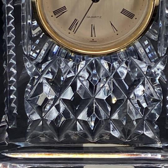 Late 20th Century Waterford Crystal “Lismore” Mantle Carriage Clock Gold Face (7.25-inch, Vintage, New Battery) For Sale - Image 5 of 18