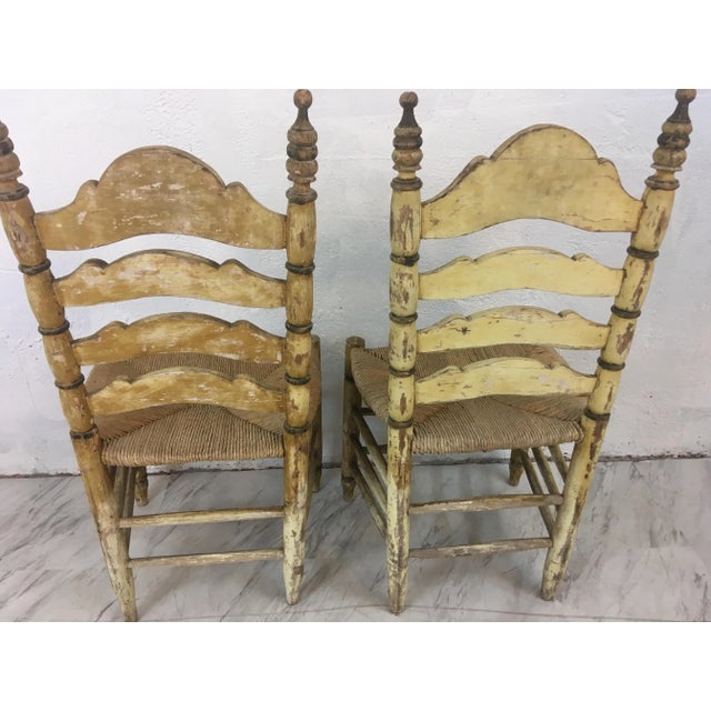 1920s Folk Art Country Chairs - a Pair For Sale In Charleston - Image 6 of 12
