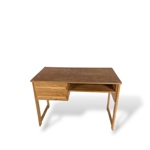 Vintage Oak and Pine Compact Desk For Sale - Image 4 of 9