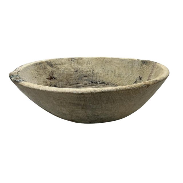 Farmhouse Vintage Wooden Parat Bowl - Small For Sale - Image 3 of 5