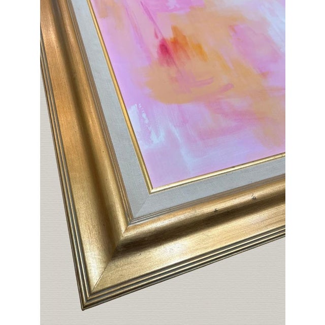 1980s Abstract Painting Pink #3 on Stretched Canvas For Sale - Image 12 of 16