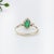 Modern 1.3ct Emerald Ring W Earth Mined Diamonds in Solid 14k Yellow Gold Pear Shape Size 6.75 For Sale - Image 3 of 6