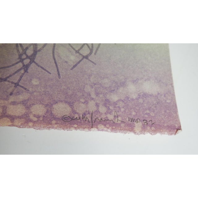 Contemporary 1982 Walter Crump Abstract Landscape Collograph Landscape Print For Sale - Image 3 of 5