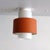 Wonderful burnt orange and white flush mount lights by Philips, in enameled metal and opaline glass light covers,...