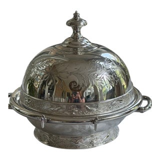 Antique Rogers Smith & Co. Silver Plate Ice-Cooled Butter Server With Dome, No. 4946, C. 1900 For Sale