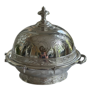 Antique Rogers Smith & Co. Silver Plate Ice-Cooled Butter Server With Dome, No. 4946, C. 1900