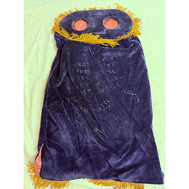 Rare Antique Hand Embroidered Judaica Jewish Memorial Torah Mantel Scroll Cover For Sale - Image 11 of 12