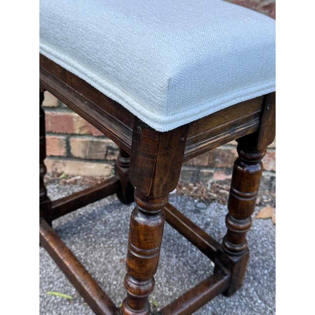 Newly Upholstered English Stools For Sale - Image 4 of 4