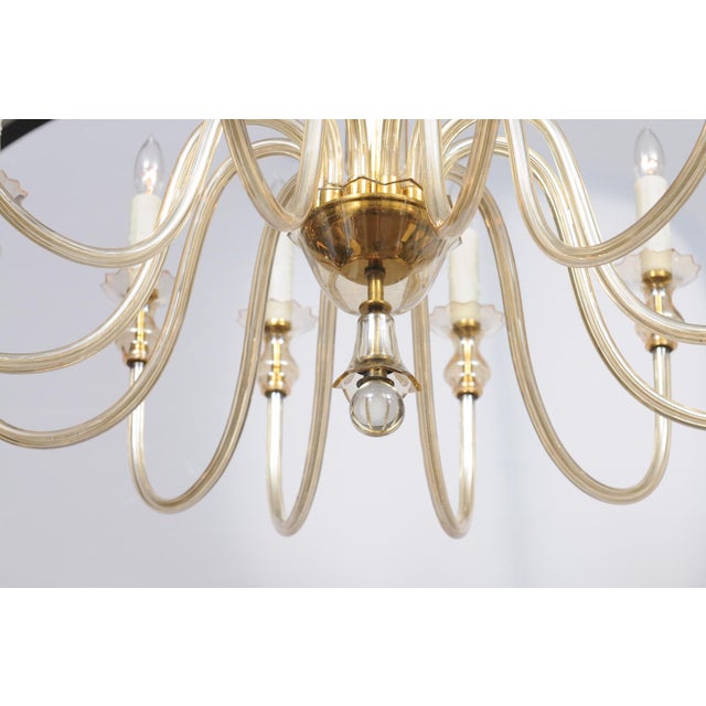 1960s Stunning 12-Light Venetian Glass Chandelier - 1960s, Italy For Sale - Image 5 of 17