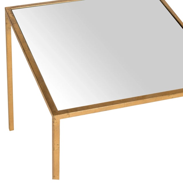 Perkins Mirror Top Accent Table, Gold Chairish
