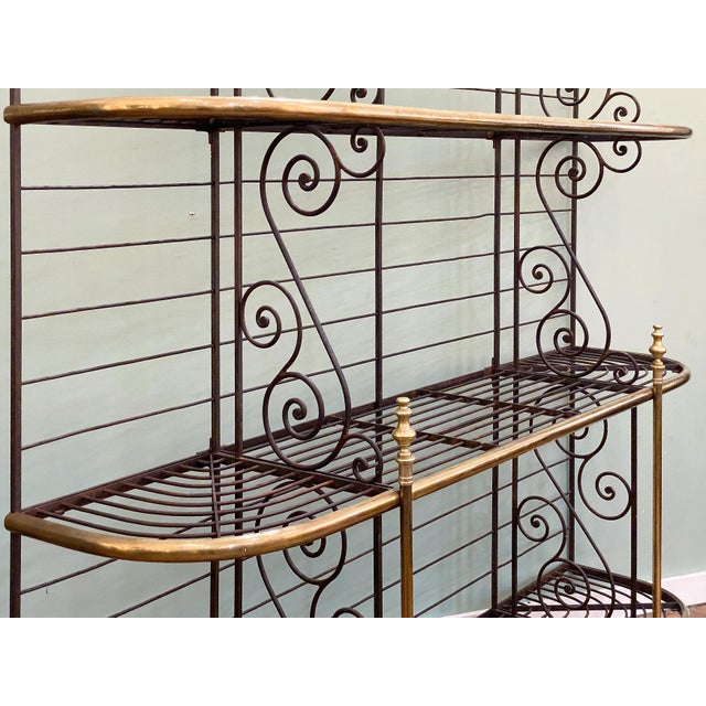 Large French Boulangerie Stand or Baker's Rack of Wrought Iron and Brass For Sale - Image 10 of 13