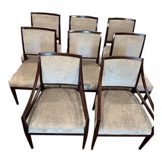 Exceptional Custom Bolier & Co. Rosenau Upholstered Back Dining Chairs - Set of 8 For Sale