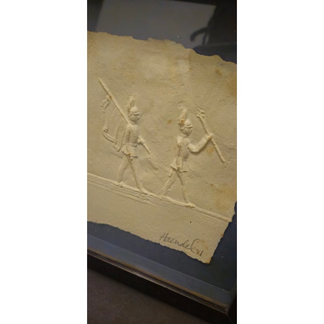 Signed William Haendel Cast Paper Relief Sculpture Art, 1981 For Sale - Image 10 of 17