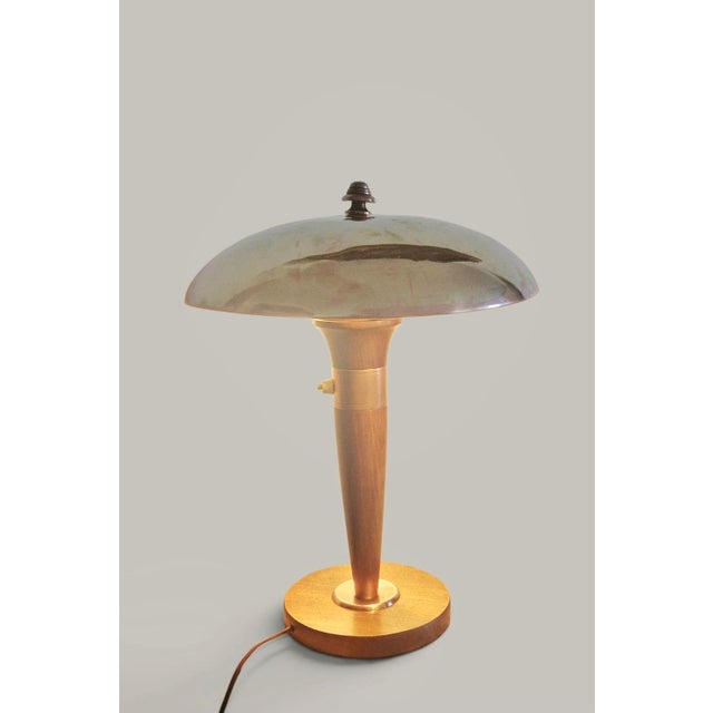 Art Deco Articulated Lamp in Mahogany and Brass, 1930 For Sale - Image 3 of 18