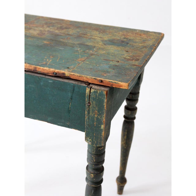 Antique American Painted Table With Drawer For Sale - Image 16 of 18