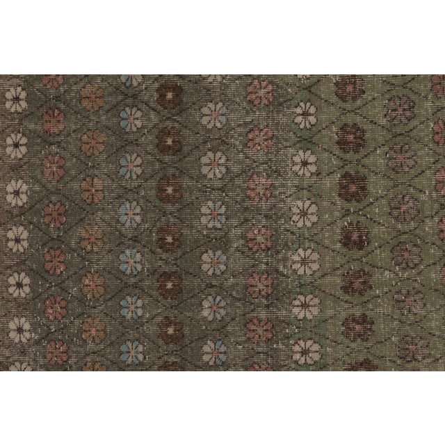 Vintage Distressed Rug, Earthy Floral Geometric Patterns - Rug & Kilim For Sale In New York - Image 6 of 8