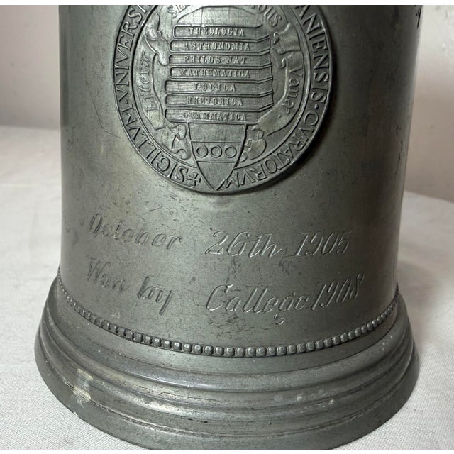 Antique 1905 Pewter College University Pennsylvania Class 8 Tankard Trophy Stein For Sale In New York - Image 6 of 14