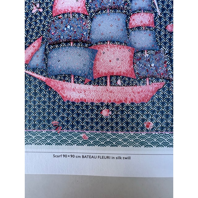 Paper HermesHermes 2015 Collection Authentic Original Hermès Scarf Art Advertisement Lithograph Featuring Hermès Design For Sale - Image 7 of 9