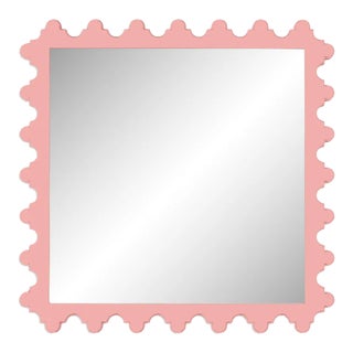 Fleur Home Garden District Magazine Square Mirror in Pink Punch, 47x47 For Sale