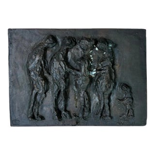 Joseph James Akston ( 1898-1983 ) Abstract Bronze Plaque For Sale