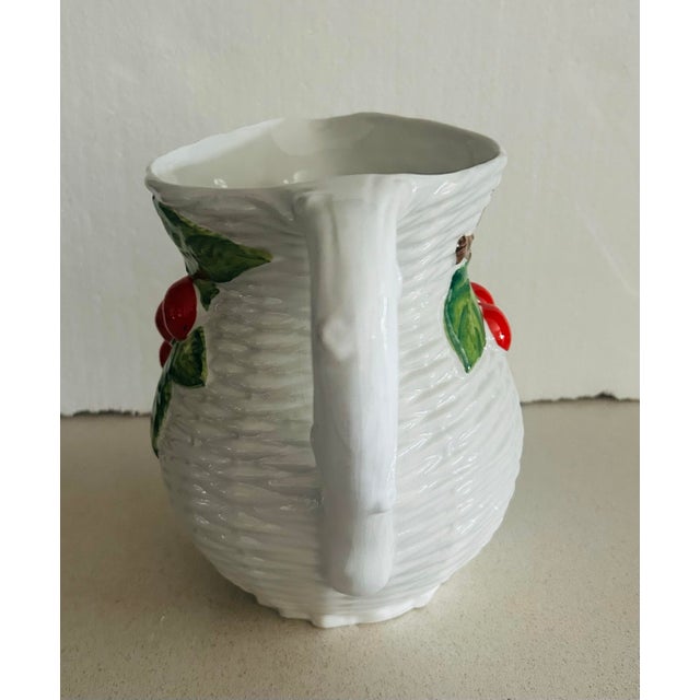 2010s Hand Painted Italian Majolica Pitcher For Sale - Image 5 of 6