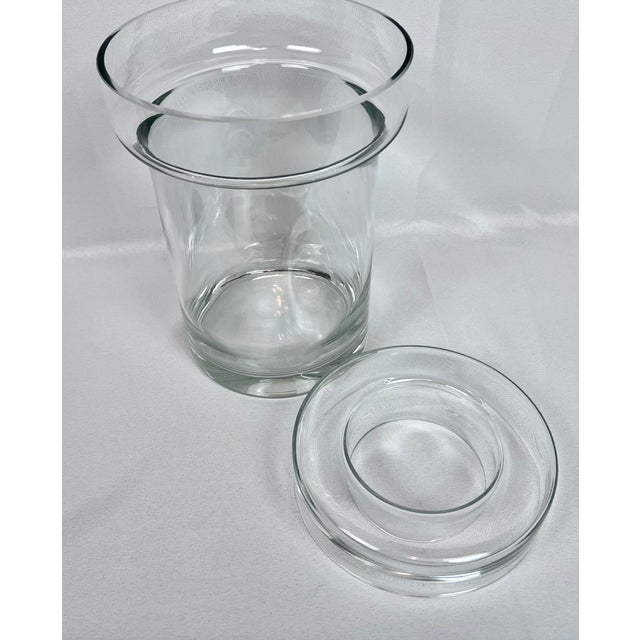 Contemporary Vintage Blown Clear Glass 2 Pce. Champagne/Wine Cooler With Removable Collar For Sale - Image 3 of 11