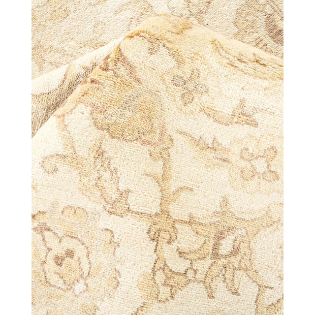 Textile Vintage Traditional Hand Knotted Wool Area Rug, Ivory - 6'1" X 8'10" For Sale - Image 7 of 9