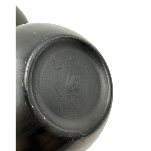 Mid-Century Set of 3 Black Bucchero Ceramic Vases, Sebastiani Gubbio Italy 1960s For Sale - Image 9 of 12