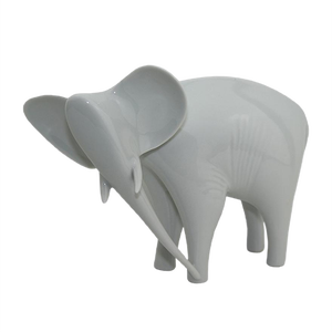 Czech White Porcelain Elephant from Royal Dux, 1960s