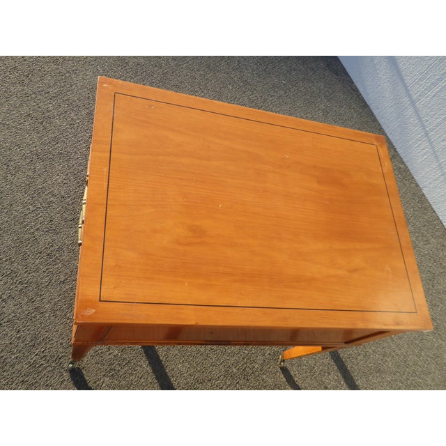 Pair Vintage Hekman Mid Century Modern Golden Brown End Tables