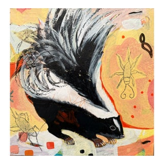 "Crickets for Snacks" a Skunk Painting by LWren Walraven For Sale