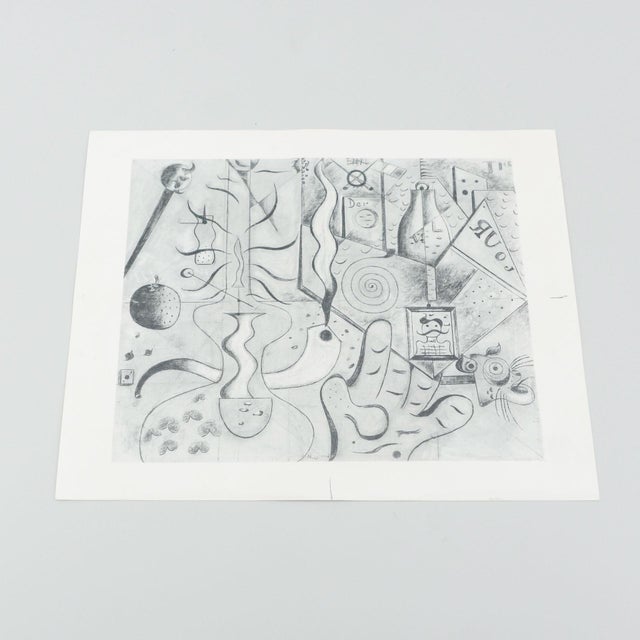 Black and White Photography of Joan Miro painting "The Kerosene Lamp" from 1924 by The Art Institute of Chicago, 1979. In...