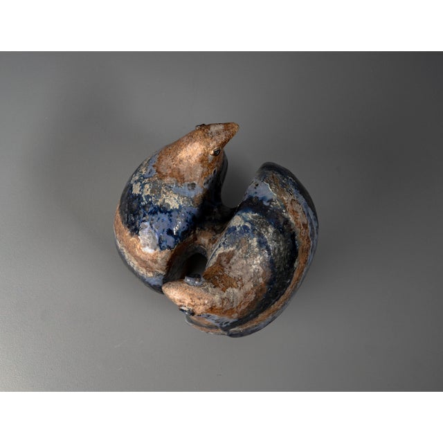 Blue Double-Headed Vase by Eva Fritz Lindner for Karlsruhe Majolica, 1960s For Sale - Image 8 of 15