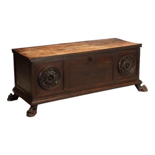 19th Century Walnut Chest with Lion's Feet For Sale