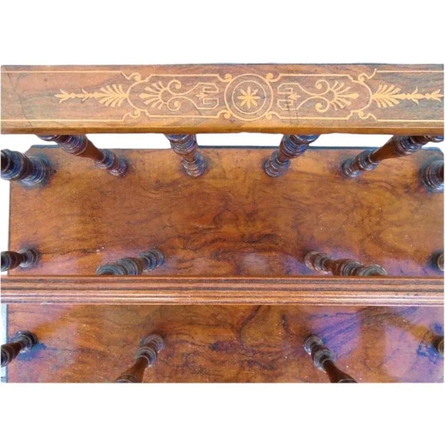 Mid 19th Century Vintage English Walnut Victorian Magazine Rack For Sale - Image 4 of 6