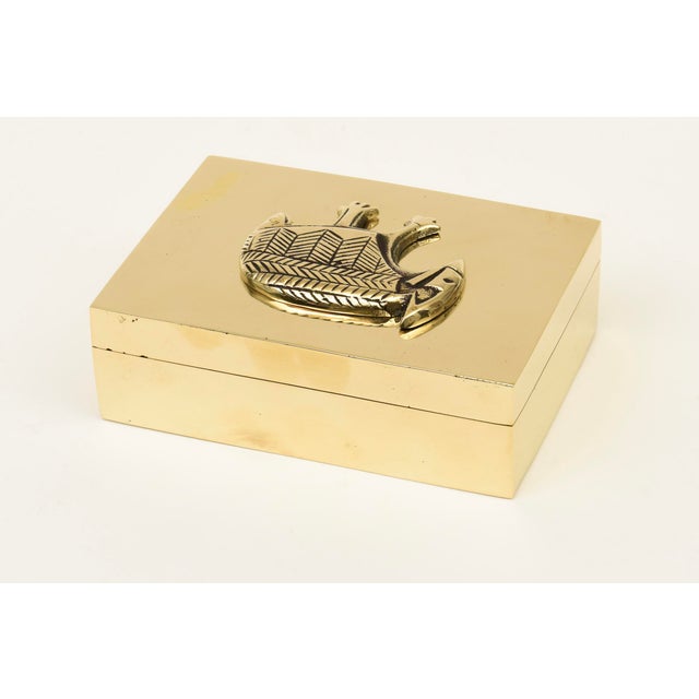 Metal Vintage Restored Brass Armadillo Box, 1970's For Sale - Image 7 of 12