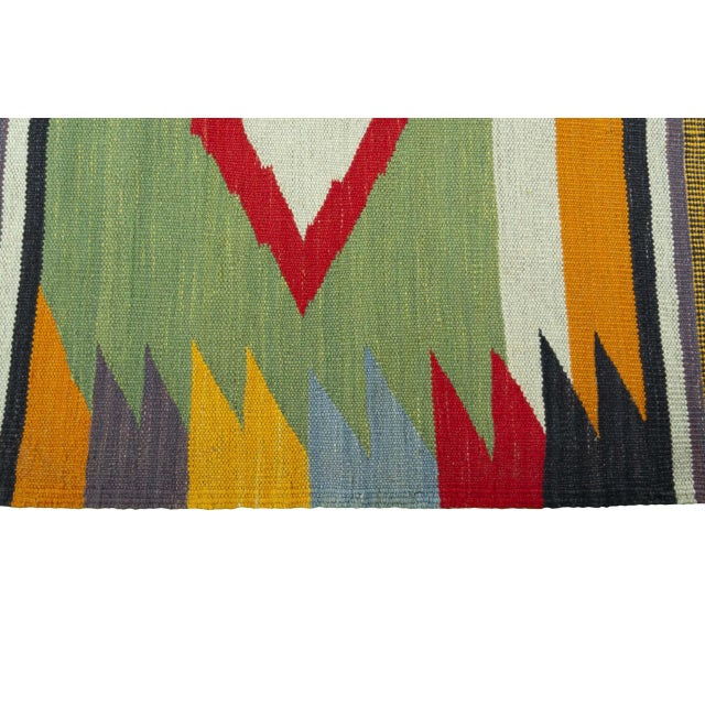Textile Handwoven Kilim Rug in Wool For Sale - Image 7 of 9